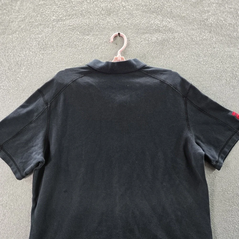 Jordan Men Polo XL Black Embroidered Big Jumpman Logo‎ Button Short Sleeve Y2K